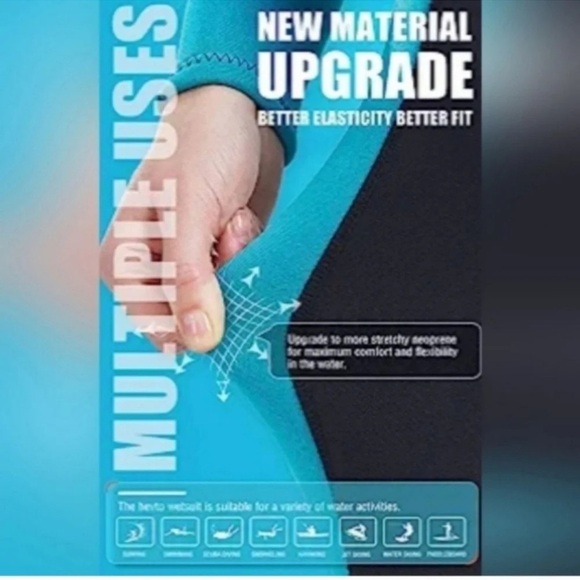 Women's Black and Blue Wetsuit women / youth 3/2mm surfing, diving, neoprene - Picture 2 of 10